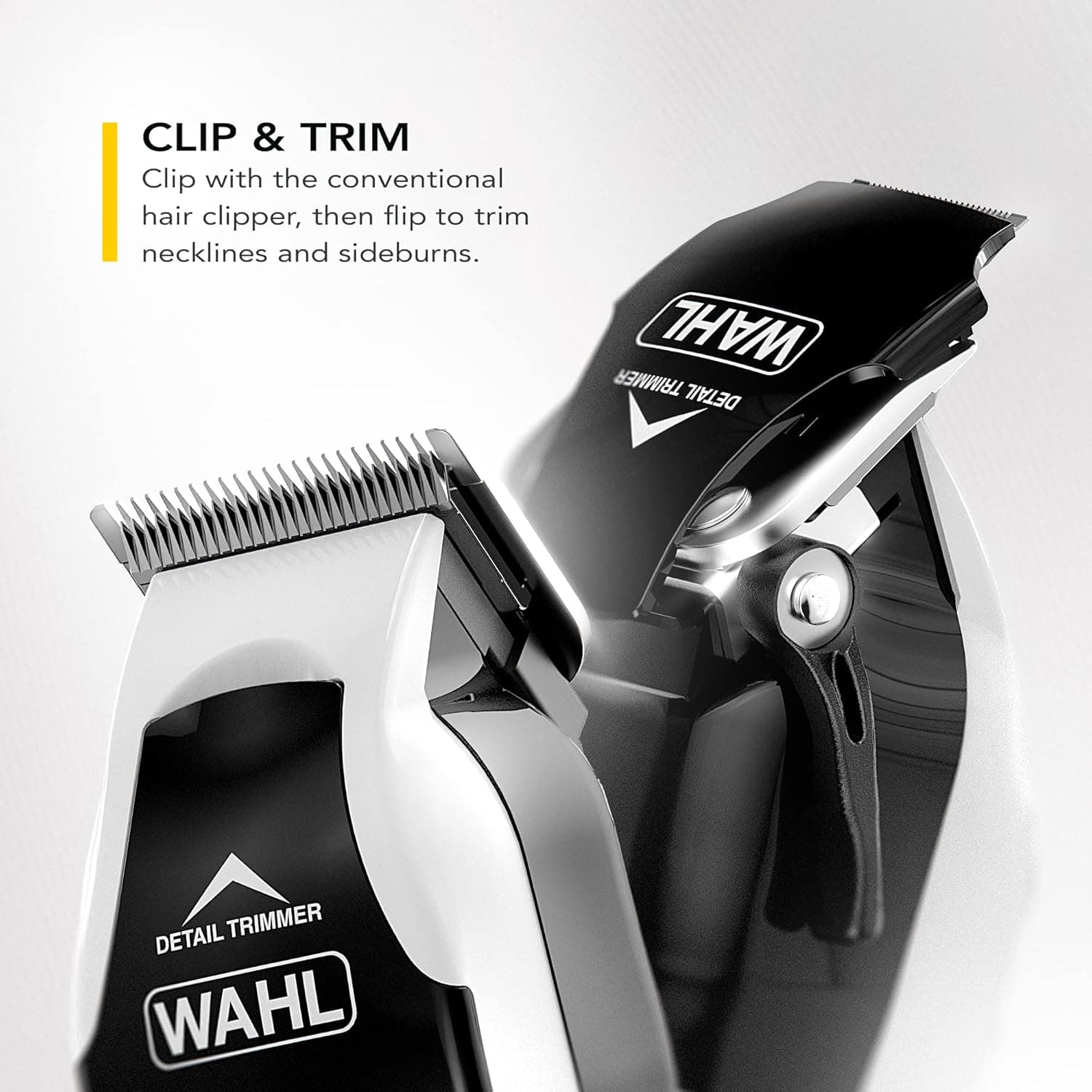 WAHL Clip N Trim II Hair Clipper, Integrated Hair Trimmer, Head Shaver, Men's Hair Clippers with Trimmer, Stubble, Male, White