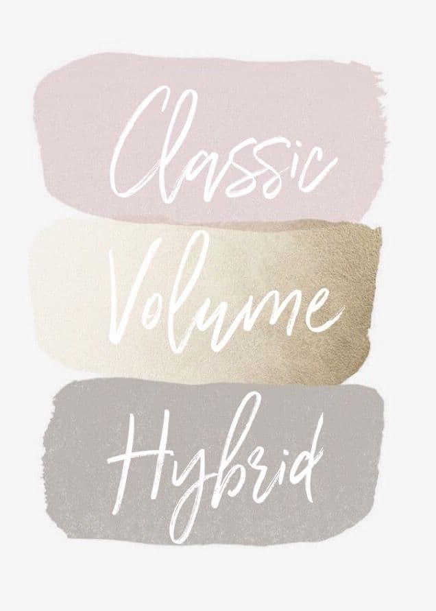 3 Types of eyelash extensions | Classic, Hybrid, Volume